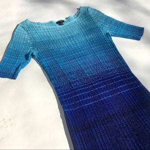 Ann Taylor Blue Striped Ombré Dress